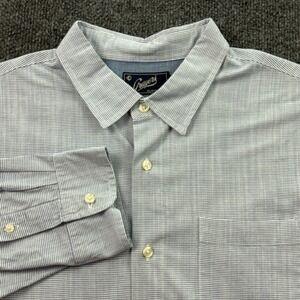 Grayers Clothiers Button Down Shirt Blue Stripe Cotton Men XL Tall Classic